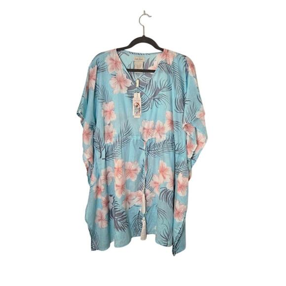 Charlie Paige Other - Charlie Paige NWT Womens Swim Cover Up One Size Blue Tropical Vacation Resort